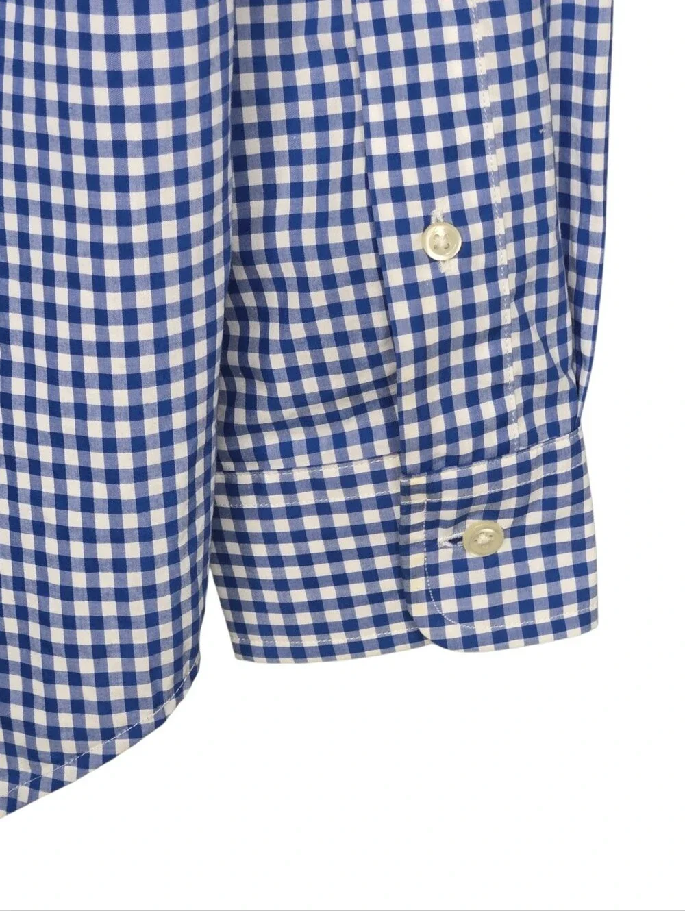 Polo Ralph Lauren Mens Blue Gingham Check Classic Button Down Shirt Medium